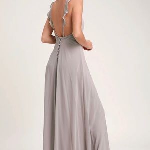 Lulus Grey Maxi Dress (bridesmaid)
